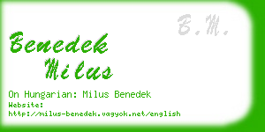 benedek milus business card